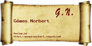 Gémes Norbert névjegykártya