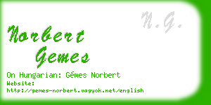 norbert gemes business card
